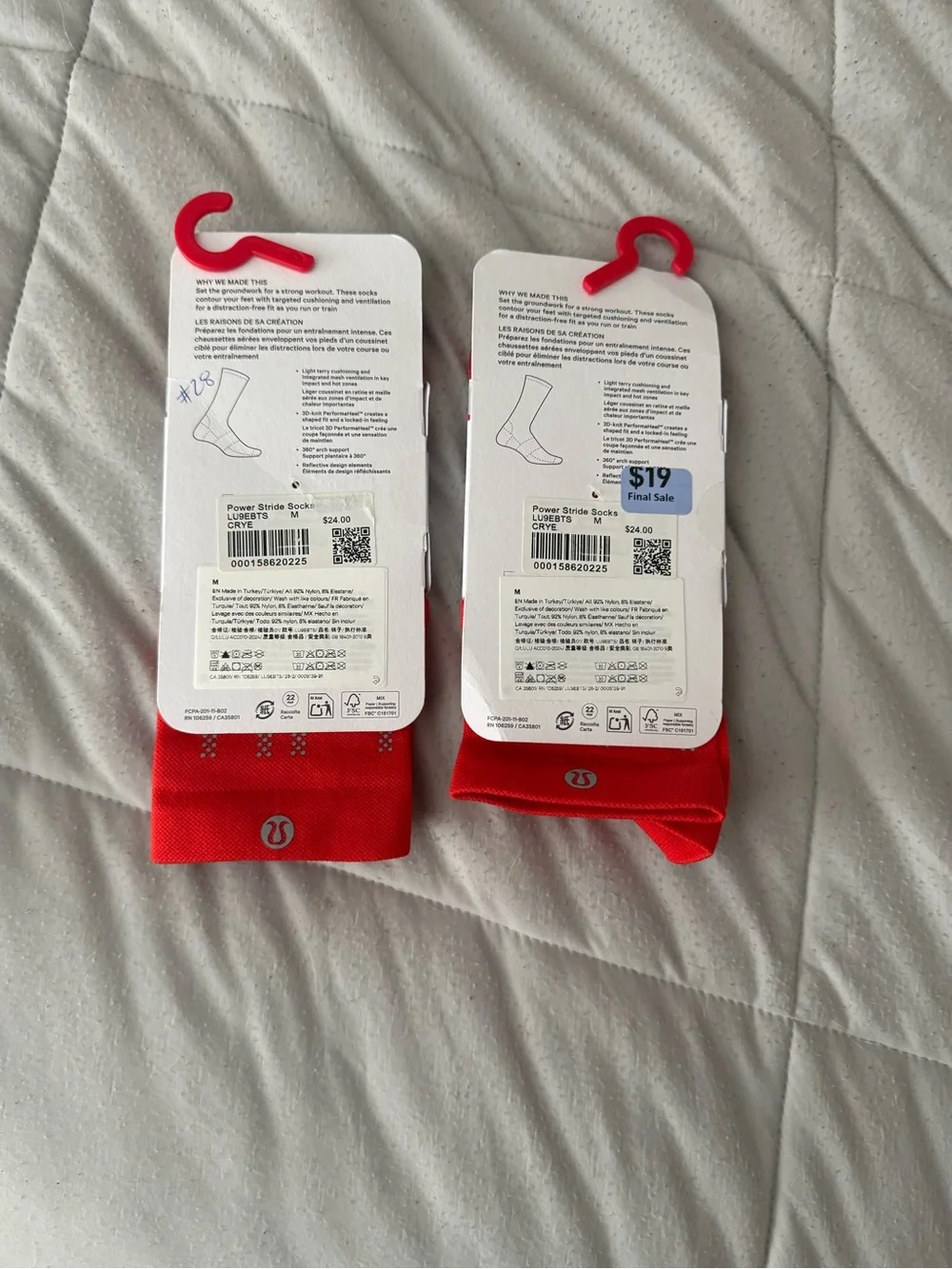lululemon athletica Power Stride Crew Socks in bright red